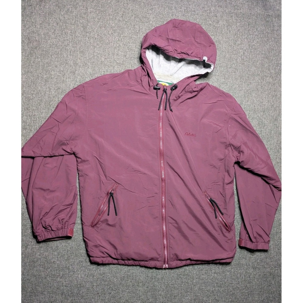 Vintage Cabela's Outdoor Gear Rain Jacket Full Zip Men's Large Nylon Red Coat